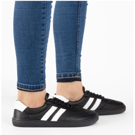 Chaussures en cuir pour femmes Joker Blackorwhite Black - Sneakers minimalistes Olivier le noir 1