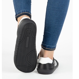 Chaussures en cuir pour femmes Joker Blackorwhite Black - Sneakers minimalistes Olivier noir 2