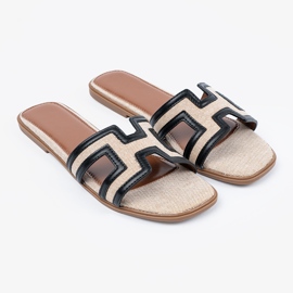 Seastar Pantoufles avec découpes décoratives noir 1