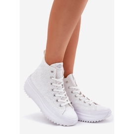 Hautes baskets féminines Lee Cooper LCW-25-31-3461L White blanche 1