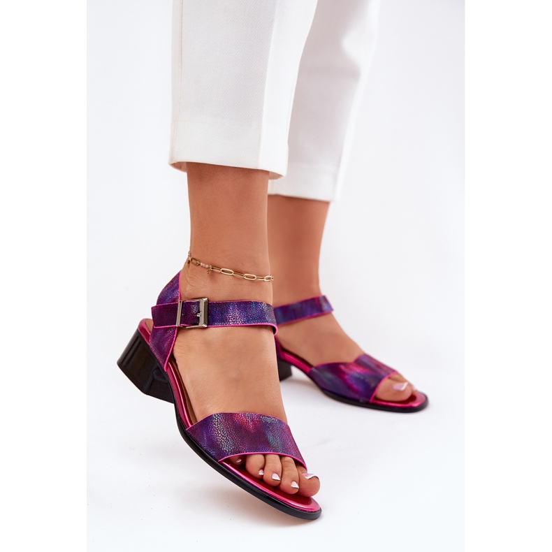 Maciejka N6802-15 Sandales de football en cuir rose 2