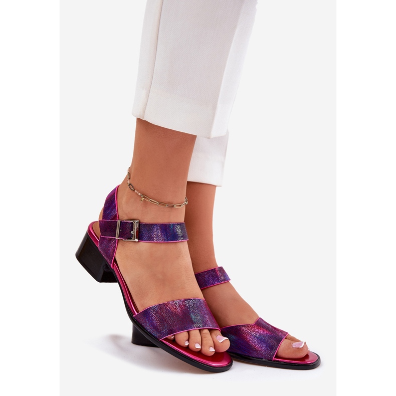 Maciejka N6802-15 Sandales de football en cuir rose 1