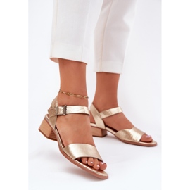 Maciejka N6802-25 Sandales en cuir en cuir d'or 2