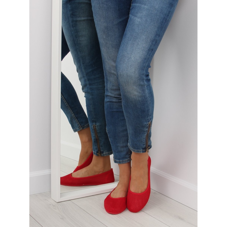 Ballerines résille rouge JX56 Rouge 1