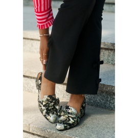 Maciejka Pompes en cuir fleur avec un nœud n6539-44 noir le noir 2