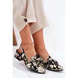 Maciejka Pompes en cuir fleur avec un nœud n6539-44 noir le noir 9