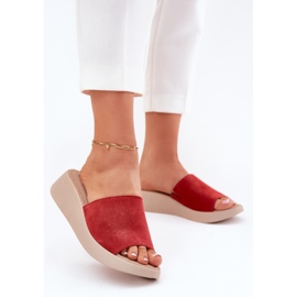 Les tongs en daim féminins sur la cale Panto Fino RR267040 rouge 2 Les tongs en daim féminins sur la cale Panto Fino RR267040 rouge 2