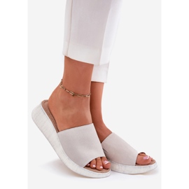 Les tongs en daim féminins sur le Panto Fino RR267044 gris coin 1