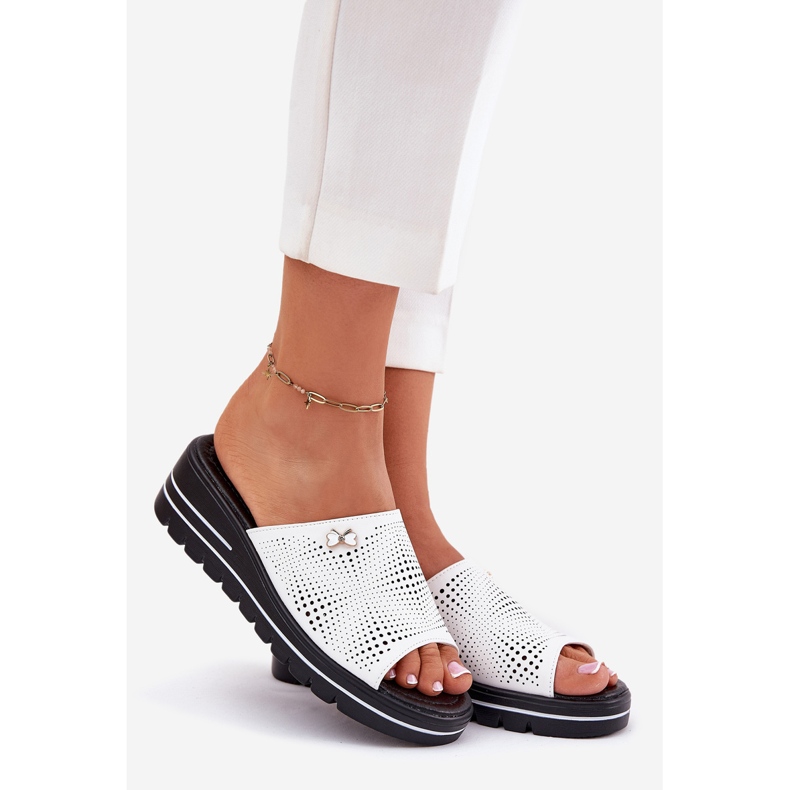 Les tongs en cuir des femmes Vinceza 41477 blanc blanche 1 Les tongs en cuir des femmes Vinceza 41477 blanc blanche 1