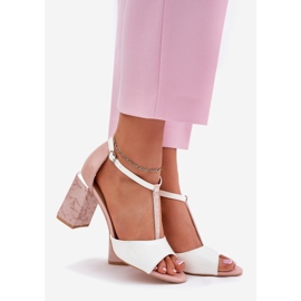 Sandales féminines peintes sur le poteau Vinceza 20276 Pink-White rose 1 Sandales féminines peintes sur le poteau Vinceza 20276 Pink-White rose 1