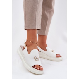 Vinceza Sandales en cuir pour femmes avec la décoration de Vincez 66757 White blanche 2