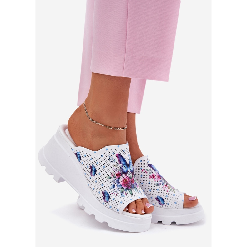 Les tongs en cuir féminin artiker 56c0428 blanc 1