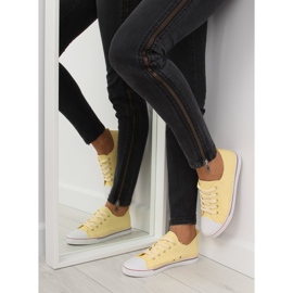 Baskets jaunes femme, face jaune XL01p Beige 3