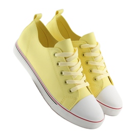Baskets jaunes femme, face jaune XL01p Beige 2