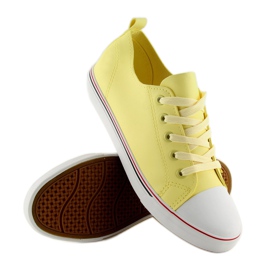 Baskets jaunes femme, face jaune XL01p Beige 4