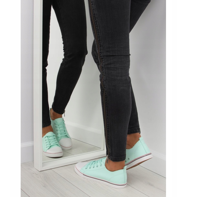 Baskets femme vert aigue-marine XL01p L.GREEN 1