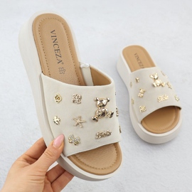 Corège en cuir féminin avec beige Vinceza 66741 1 Corège en cuir féminin avec beige Vinceza 66741 1