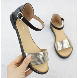 Sandales noires féminines Golden Filippo DS6917 le noir 1 Sandales noires féminines Golden Filippo DS6917 le noir 1