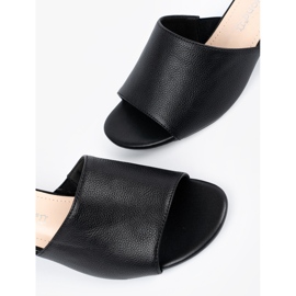 Sergio Leone Tongs à talons bas pour femmes noir 2