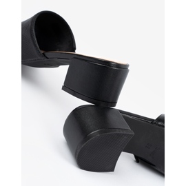 Sergio Leone Tongs à talons bas pour femmes noir 1