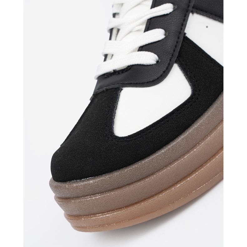 Shelvt Baskets à plateforme noires et blanches le noir 1