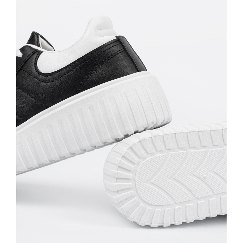 Shelvt Baskets noires pour femmes avec inserts blancs le noir 1