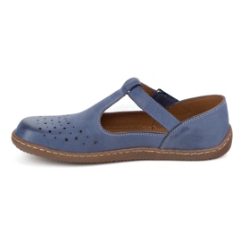 Olivier Chaussures aux pieds nus en cuir naturel 1283 bleu marine 1
