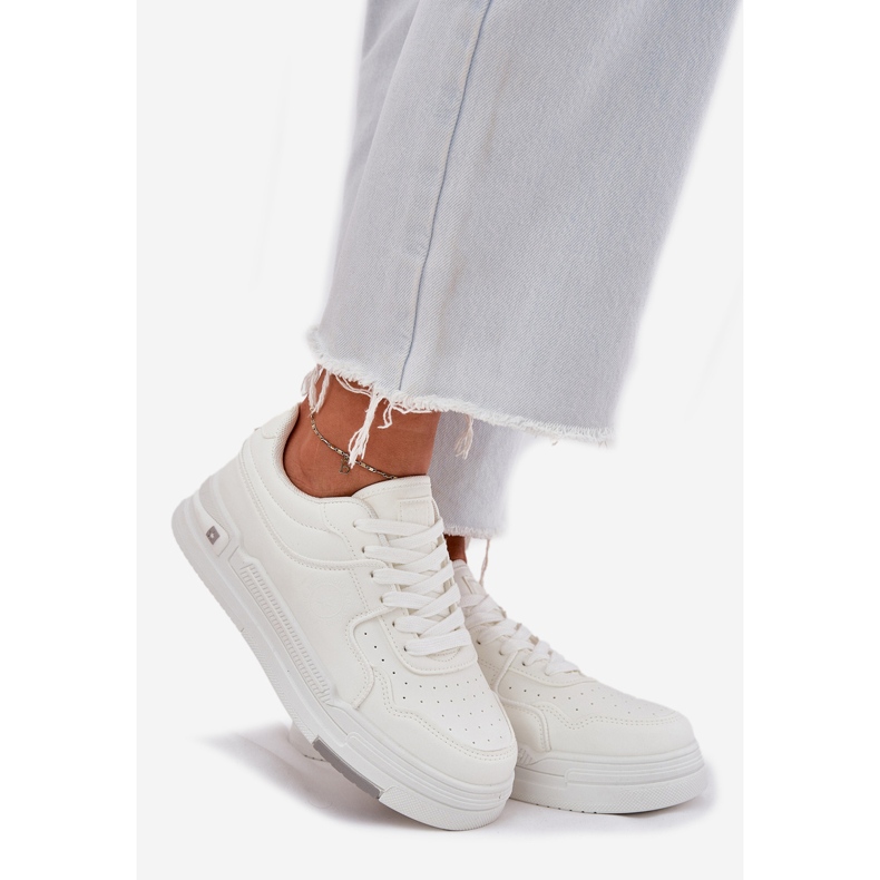 Sneakers féminins basses Big Star RR274A310 Hi-Polish White System blanche 1
