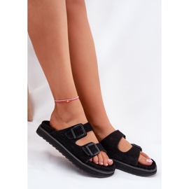Les tongs en daim des femmes avec D.Franklin DFSH405001 Pinces noires le noir 5