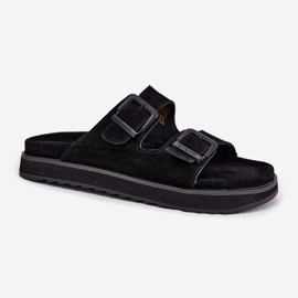 Les tongs en daim des femmes avec D.Franklin DFSH405001 Pinces noires le noir 4
