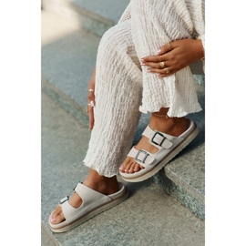 Les tongs en daim des femmes avec D.Franklin DFSH405001 Boucles beige 4