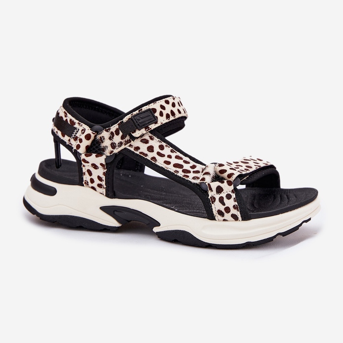 Sandales velcro pour femmes D.Franklin DFSH406002 Black and Beige 1 Sandales velcro pour femmes D.Franklin DFSH406002 Black and Beige 1