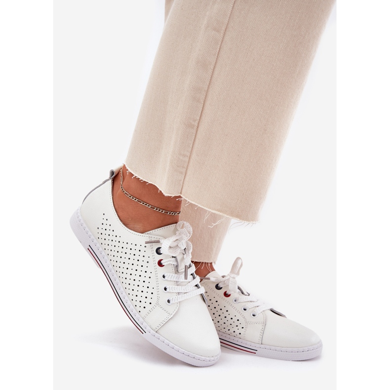 S.Barski Chaussures en cuir pour femmes S. Barski LR51-587 White blanc 1