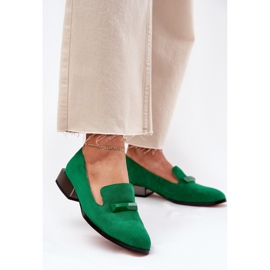 S.Barski Chaussures en daim pour femmes avec un ornement LZ51-505 vert 2