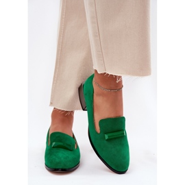 S.Barski Chaussures en daim pour femmes avec un ornement LZ51-505 vert 3