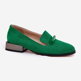 S.Barski Chaussures en daim pour femmes avec un ornement LZ51-505 vert 4