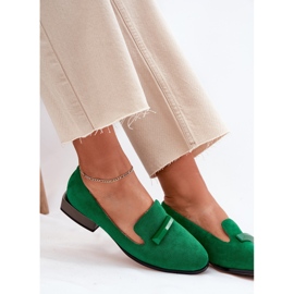 S.Barski Chaussures en daim pour femmes avec un ornement LZ51-505 vert 6
