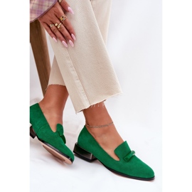 S.Barski Chaussures en daim pour femmes avec un ornement LZ51-505 vert 7
