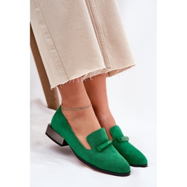 S.Barski Chaussures en daim pour femmes avec un ornement LZ51-505 vert 8