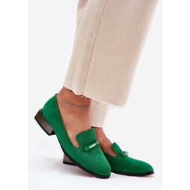 S.Barski Chaussures en daim pour femmes avec un ornement LZ51-505 vert 1