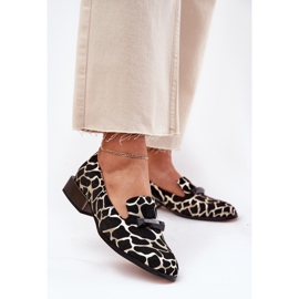 S.Barski Chaussures en daim pour femmes avec un ornement LZ51-505 noir et or le noir 3