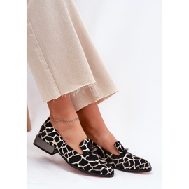 S.Barski Chaussures en daim pour femmes avec un ornement LZ51-505 noir et or le noir 7