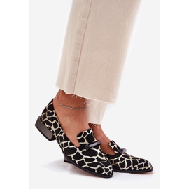 S.Barski Chaussures en daim pour femmes avec un ornement LZ51-505 noir et or 1