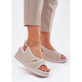 S.Barski Sandales en cuir féminin S. Barski LR51-660 BEIGE OUVERT 2