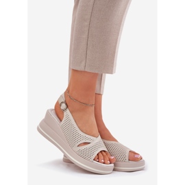 S.Barski Sandales en cuir féminin S. Barski LR51-660 BEIGE OUVERT 1