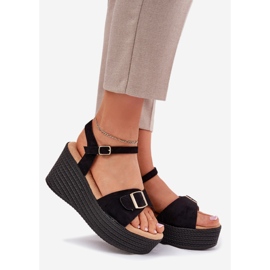 Inna Sandales féminines pour coin avec une boucle noire 1