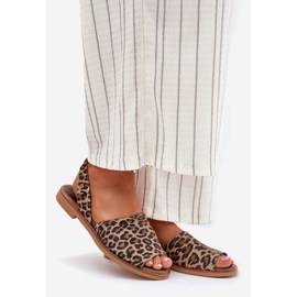 Zazoo 40327 Slip en cuir -off Sandales Leopard brun 1