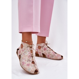 Bottes en cuir à motifs Maciejka 03426-48 beige 2