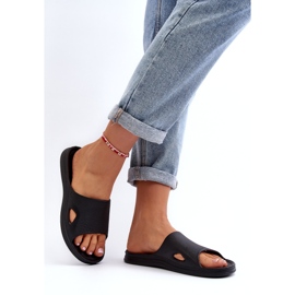 News Les tongs de piscine noire féminine classiques le noir 2