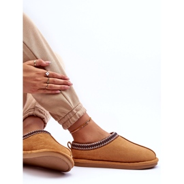 Pantres de daim des femmes avec une caméra beige fourrure 3
